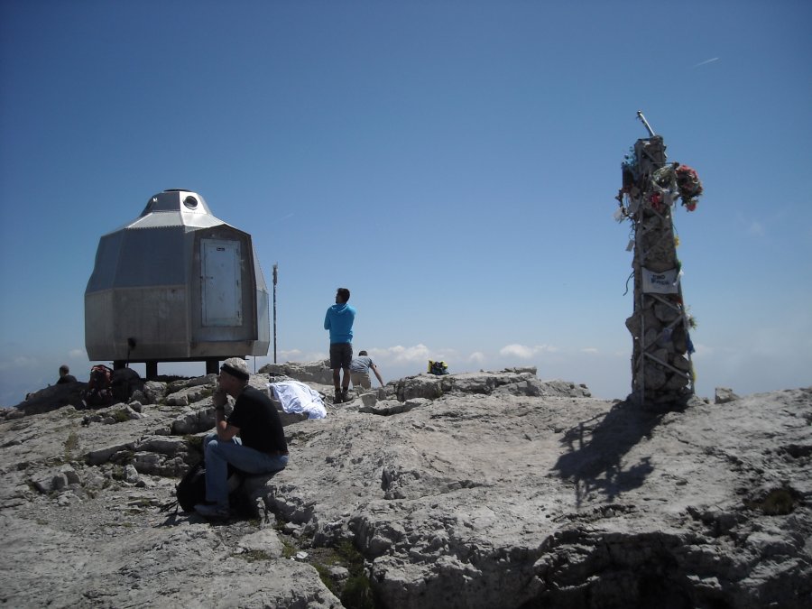 Summit with cross
