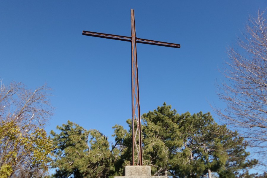 Summit with cross