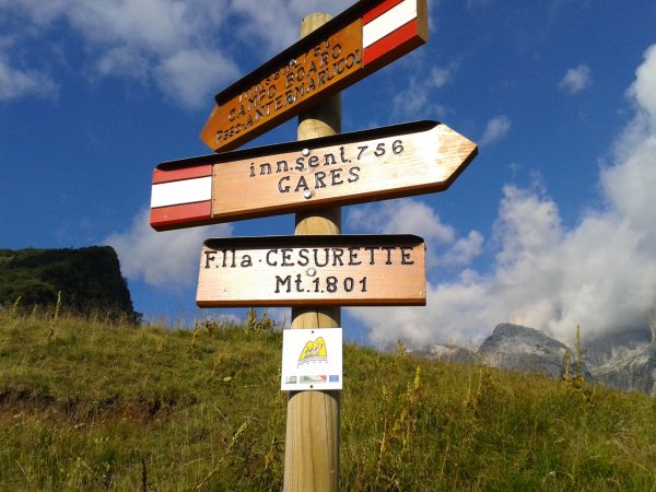 Forcella Cesurette
e bivio 761-759-756