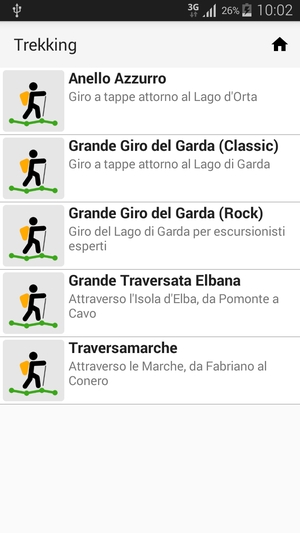 Lista itinerari di trekking