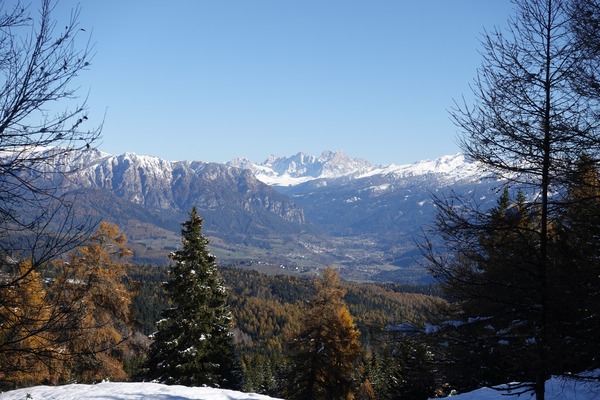 Panorama
da Monte Corno, con le Pale di San Martino