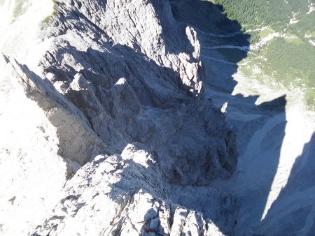 Vista verso il basso dalla prima sosta