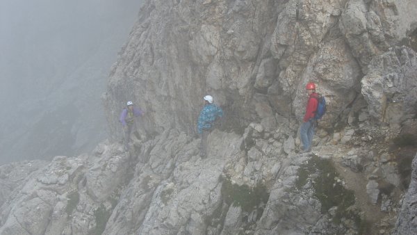 Attacco ferrata
presso la Punta Masarè