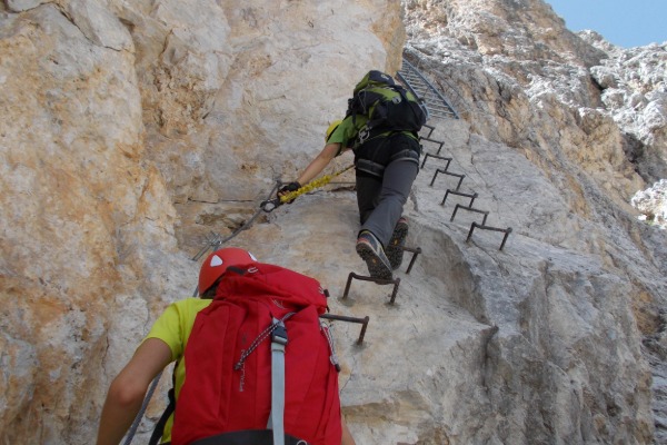 Tratto di ferrata
attrezzato con staffe