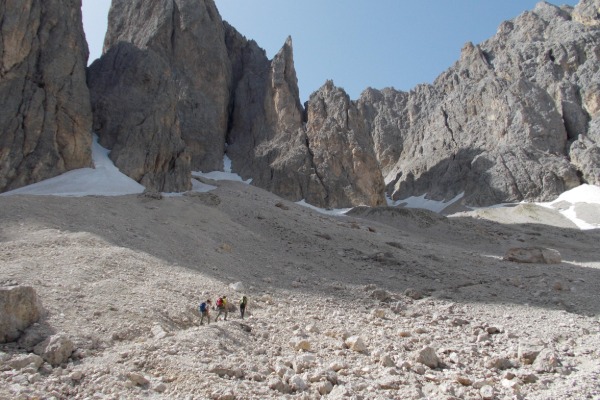 Verso l'attacco della ferrata
