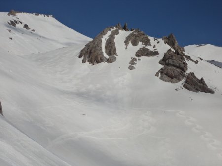 la discesa dalla Rochers