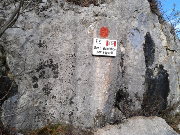 Inizio sentiero alpinistico
