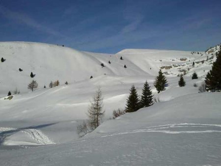 Traccia di salita al Col Santo