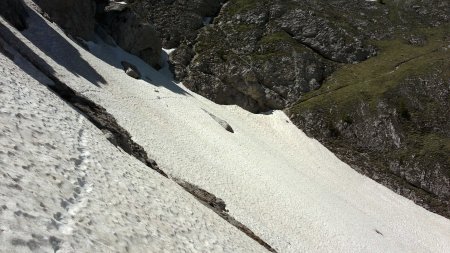 il traverso verso la sella fra le due cime